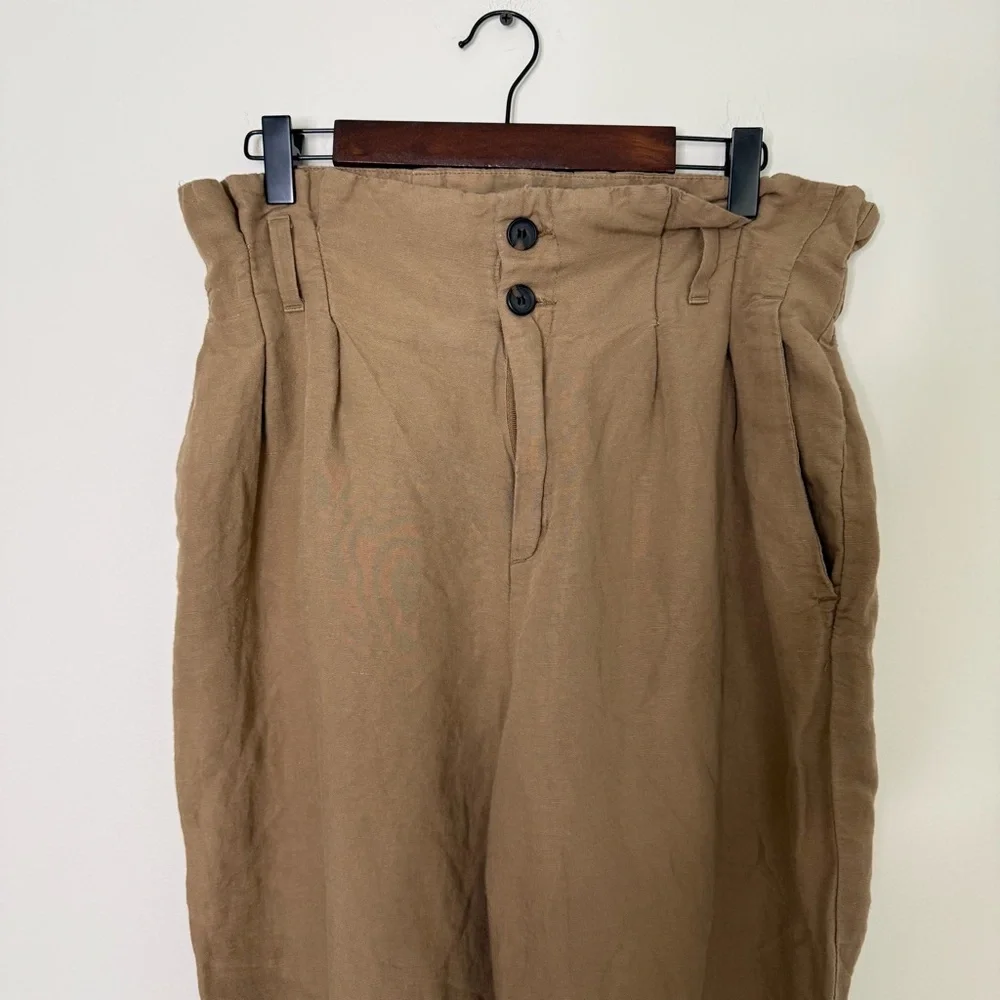 H&M Linen Blend Paperbag Waist Pants Size 10
